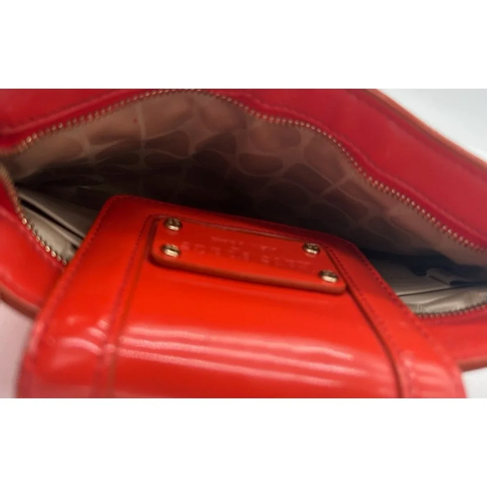 Kate Spade Wristlet Women's Cherry Red Quilted Patent Leather Clutch Bag
